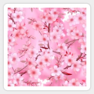 Cherry Blossom Silk: A Soft and Elegant Fabric Pattern for Fashion and Home Decor #2 Sticker